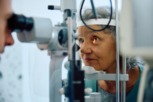 Diabetic Eye Care: Keeping Your Vision Clear and Healthy, An old lady getting an eye test