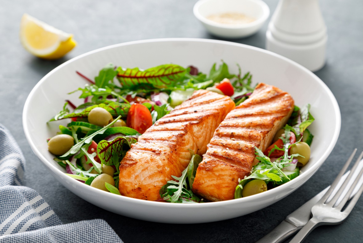 Nutrition for dry eyes, a salmon meal